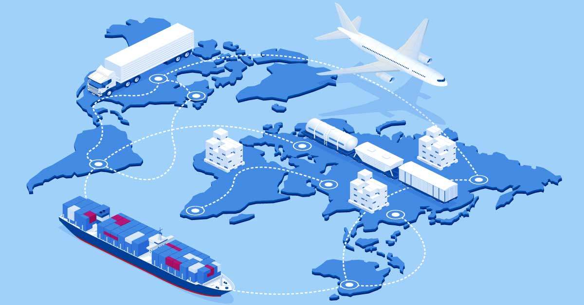 Global Logistics Network Illustration