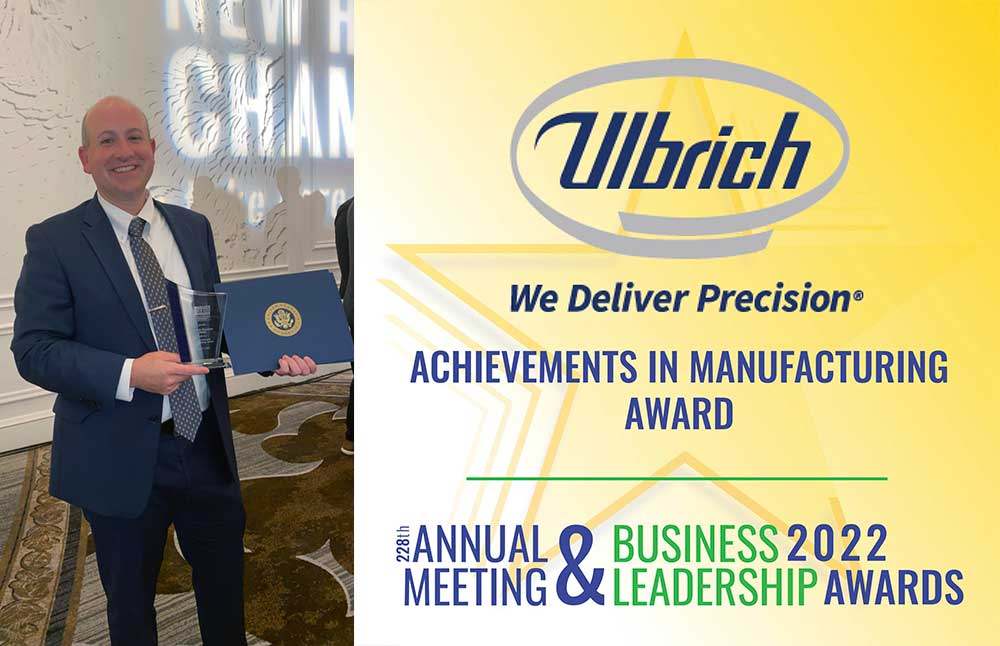 Jon Ulbrich Accepts Achievements in Manufacturing Award