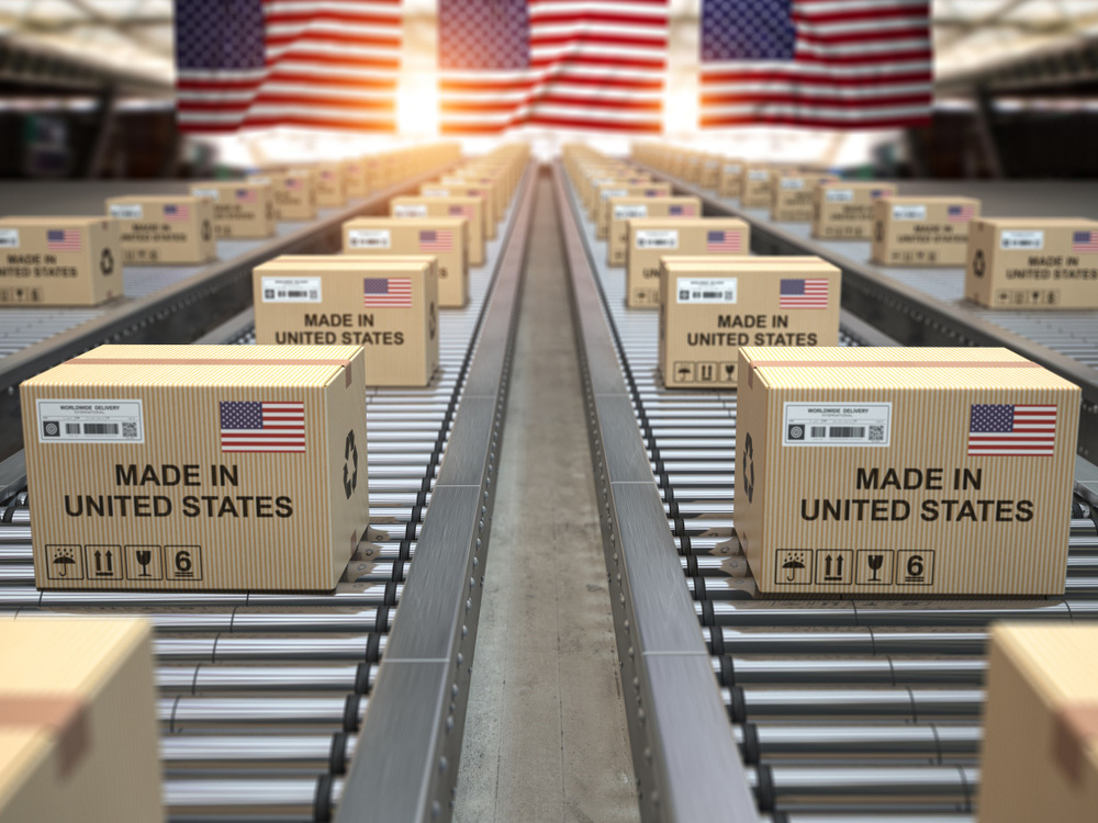 Made In USA Boxes on Conveyor