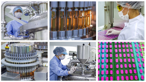 Medicine Manufacturing Photo Collage