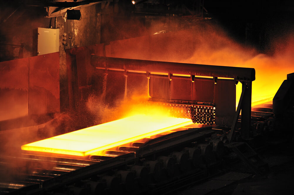 Hot rolling metal through a furnace