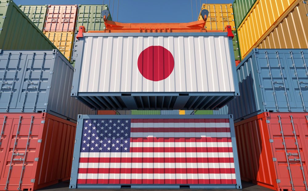 USA and Japan freight containers